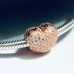 Pandora Rose Gold Pave Heart Clip